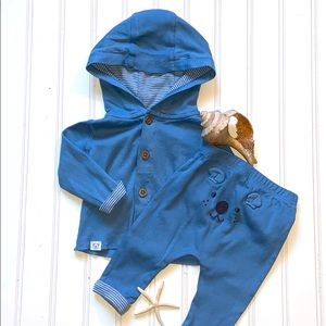 Carter’s Blue Knit Hoodie Jacket & Pants Size 3M